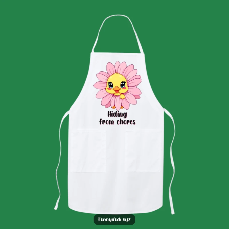 Funny Kawaii Duck Daisy Peek Apron: Kitchen Charm & Shy Style, Great Funny Gift