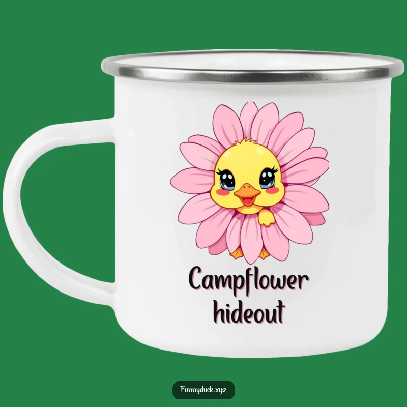 Funny Kawaii Duck Daisy Peek Camping Mug: Durable & Cute Outdoor Fun, Great Funny Gift
