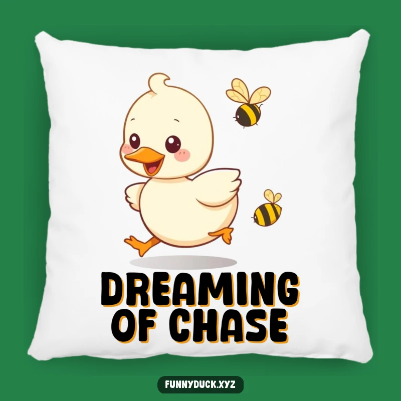 Funny Kawaii Duck Bee Chase Pillow: Soft Comfort & Playful Accent, Ideal Funny Gift