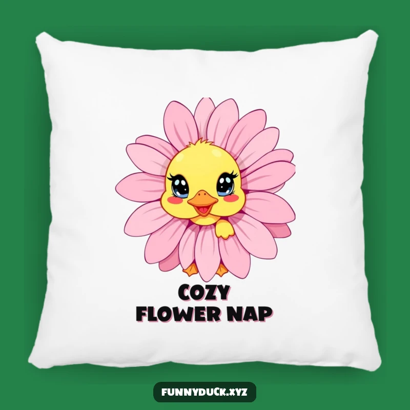 Funny Kawaii Duck Daisy Peek Pillow: Soft Comfort & Shy Accent, Ideal Funny Gift