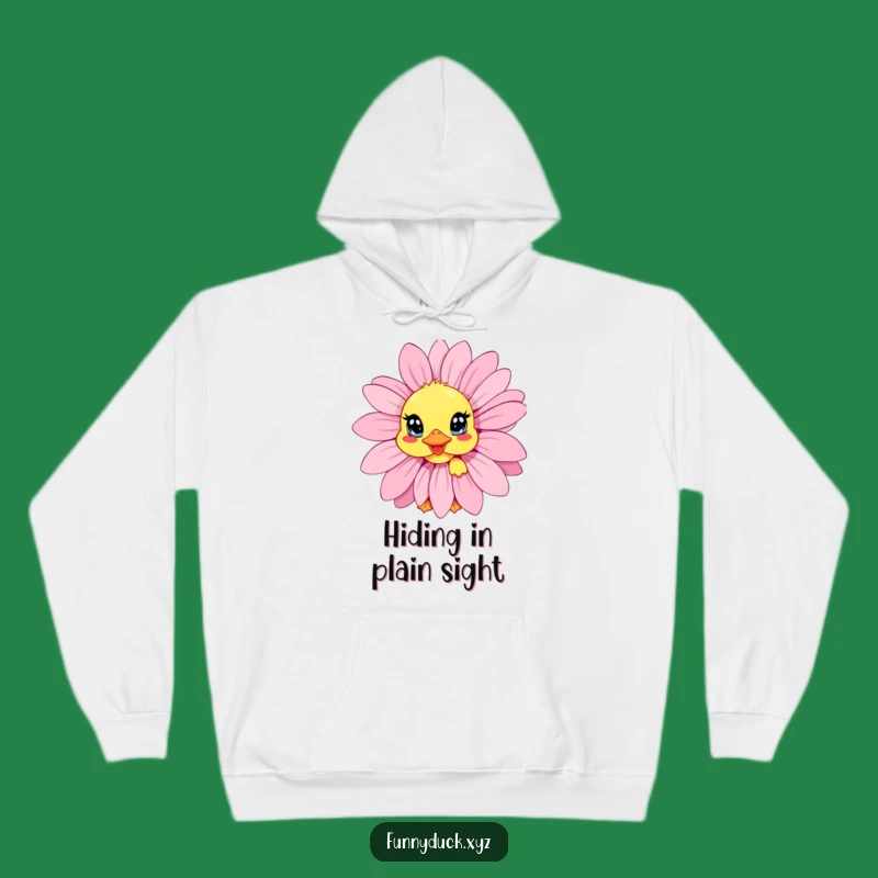 Funny Kawaii Duck Daisy Peek Hoodie: Cozy Charm & Shy Surprise, Ultimate Funny Gift