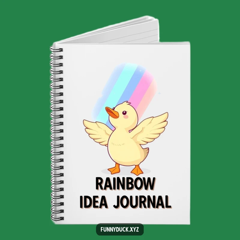 Dreamer's Kawaii Duck Rainbow Notebook: Funny Journal for Ideas and Wishes
