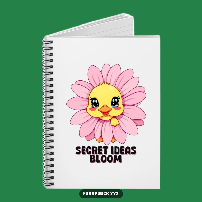 Funny Kawaii Duck Daisy Peek Notebook: Jot Down Ideas with Shy Charm, Perfect Funny Gift