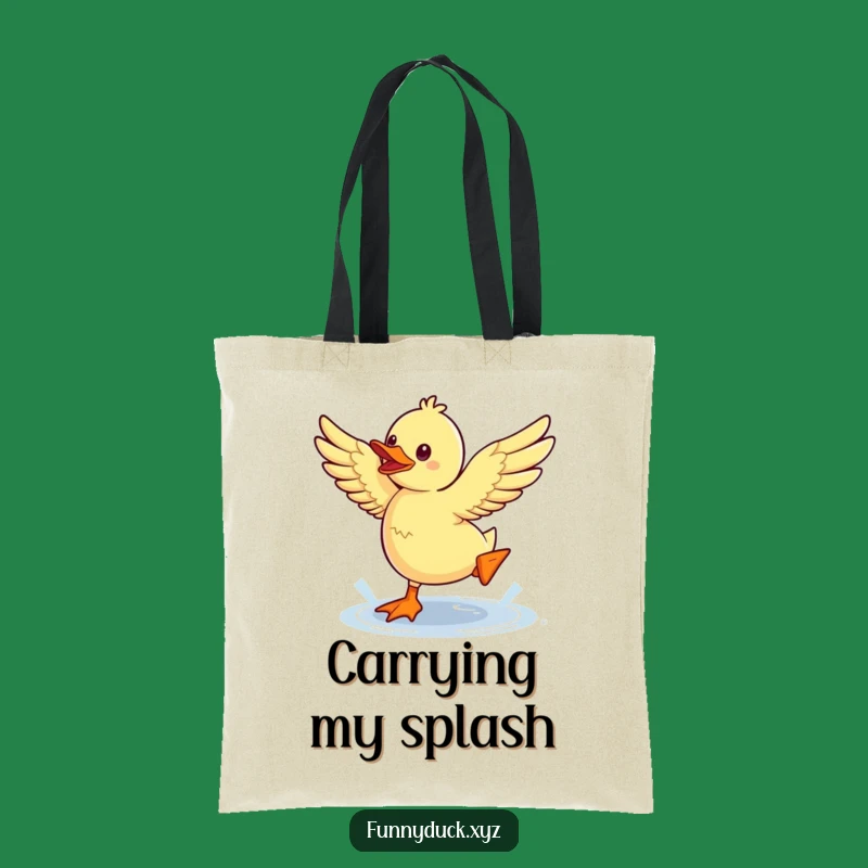 Funny Kawaii Duck Puddle Jump Tote Bag: Stylish & Playful Carryall, Perfect Funny Gift