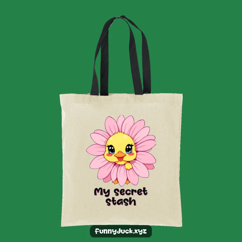 Funny Kawaii Duck Daisy Peek Tote Bag: Stylish & Cute Carryall, Perfect Funny Gift